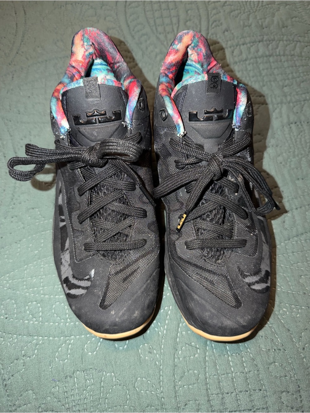 LeBron James Nike Basketball Shoes - Black with Multicolor Liner. Youth size 7